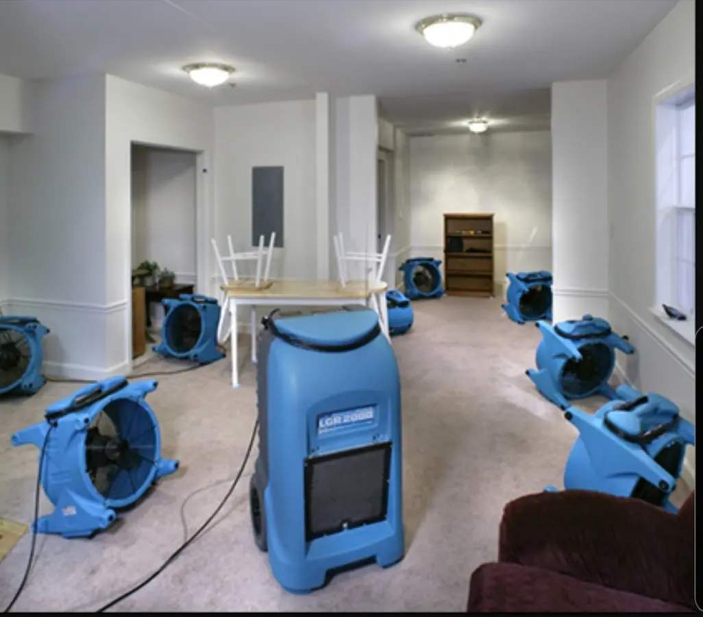 Air movers and dehumidifier setup for Water Extraction & Removal in Woodmere